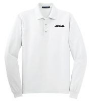 Y500LS YOUTH Port Authority Silk Touch Long Sleeve Polo-WHITE